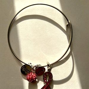 ~Adjustable breast cancer ribbon braclet~